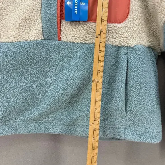 Columbia Anorak Fleece Women's XXL Blue Beige Coral 1/4 Snap Athleisure NWT - Picture 11 of 11